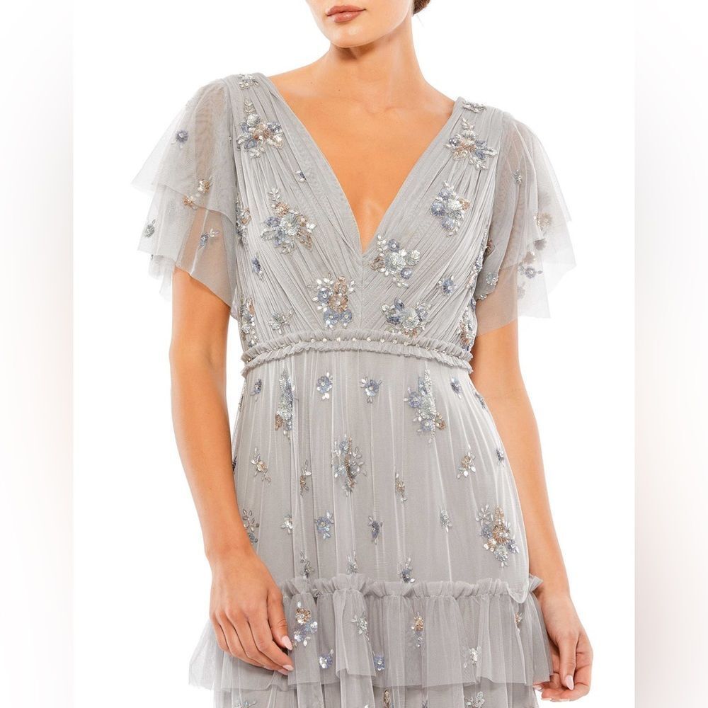 Mac Duggal Gray Embellished Maxi Dress - Picture 4 of 9